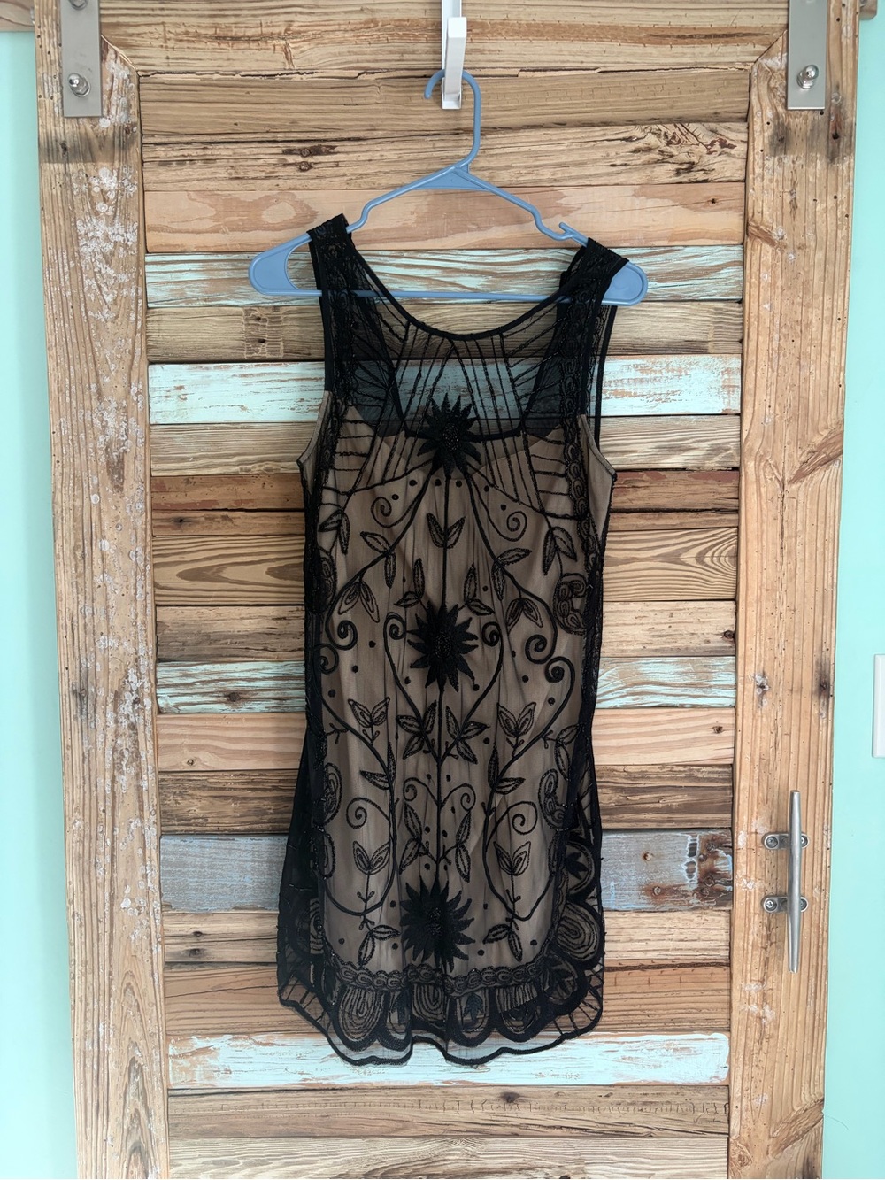 Black Nude Beaded Embroidered Homecoming Cocktail Dress Size Small